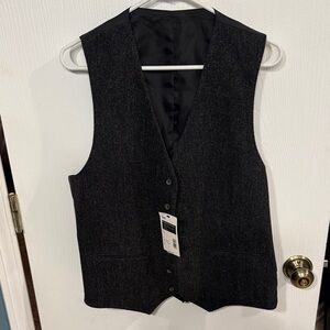 Structure Charcoal Button-Up Vest